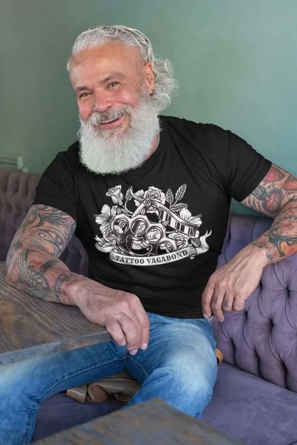 Vagabond Old School Tattoo T-Shirt (B&W) - Tattoo Vagabond