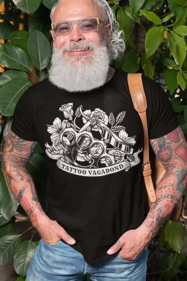 Vagabond Old School Tattoo T-Shirt (B&W) - Tattoo Vagabond