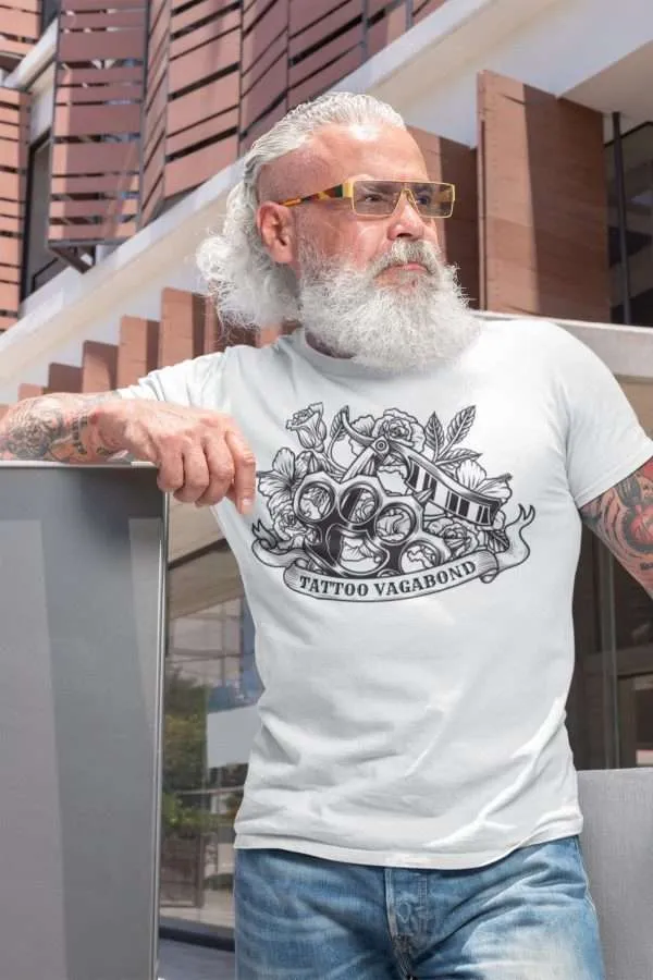 Vagabond Old School Tattoo T-Shirt (B&W) - Tattoo Vagabond