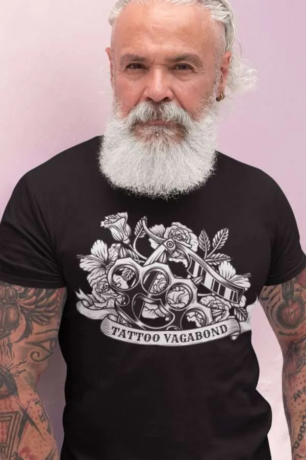 Vagabond Old School Tattoo T-Shirt (B&W) - Tattoo Vagabond