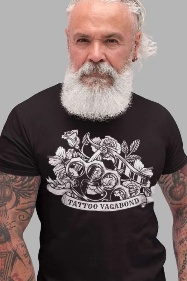 Vagabond Old School Tattoo T-Shirt (B&W) - Tattoo Vagabond